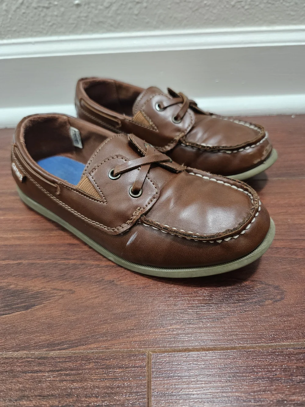 Carter's Brown Leather Boys Dressy Boat Shoes